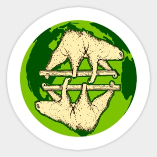 The sloth's green world and we need to preserve it Sticker